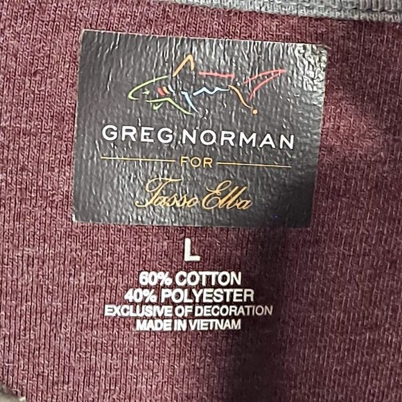 Greg Norman for Tasso Ella Size Large Heathered Maroon 1/4 Zip Pullover EUC - Picture 6 of 9